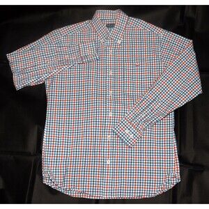 Fish Hippie Men’s Long Sleeve Button Down Gingham Plaid Check Shirt Size Medium